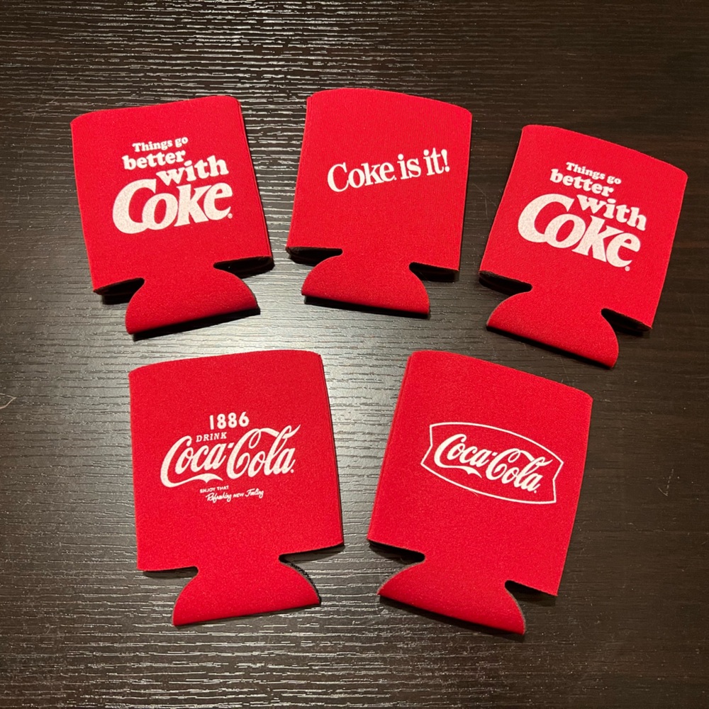 Vintage Enjoy Coca-Cola Foam Can Koozie Lot Of 5